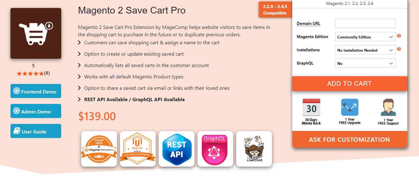 Best Magento 2 Shopping Cart Extensions Magento 2 Save Cart Pro by MageComp