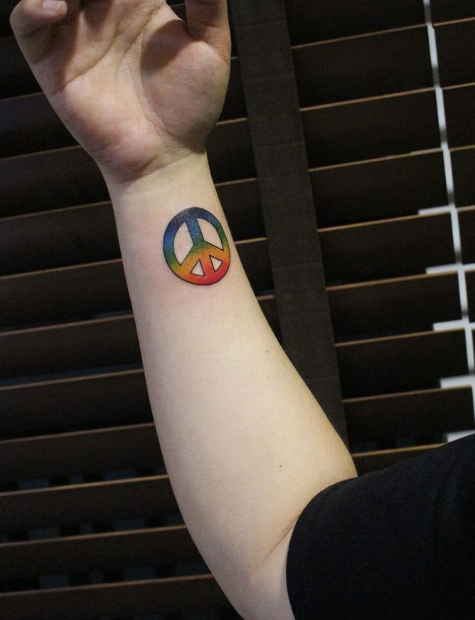 Rainbow Peace Tattoo
