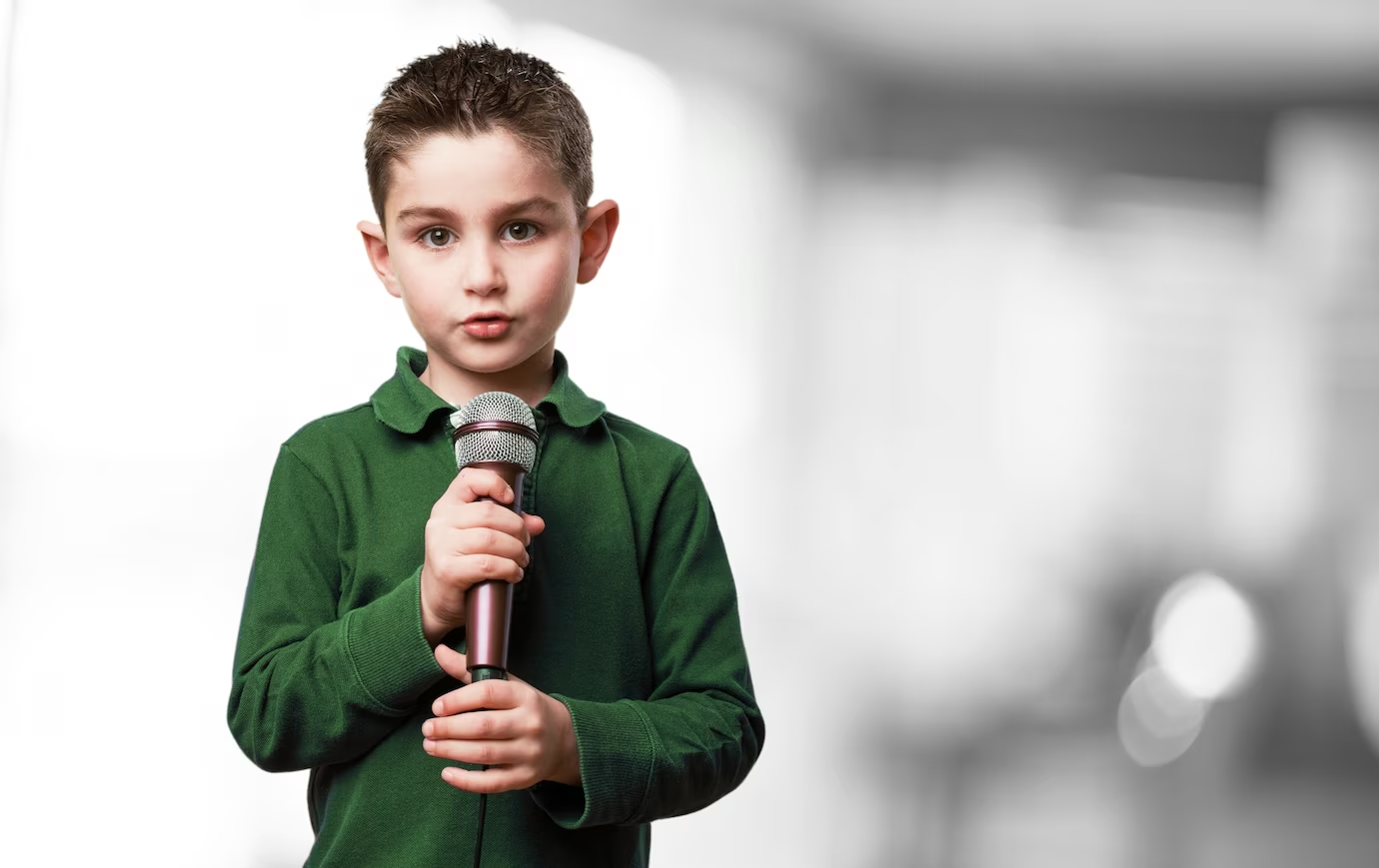 A kid giving a speech