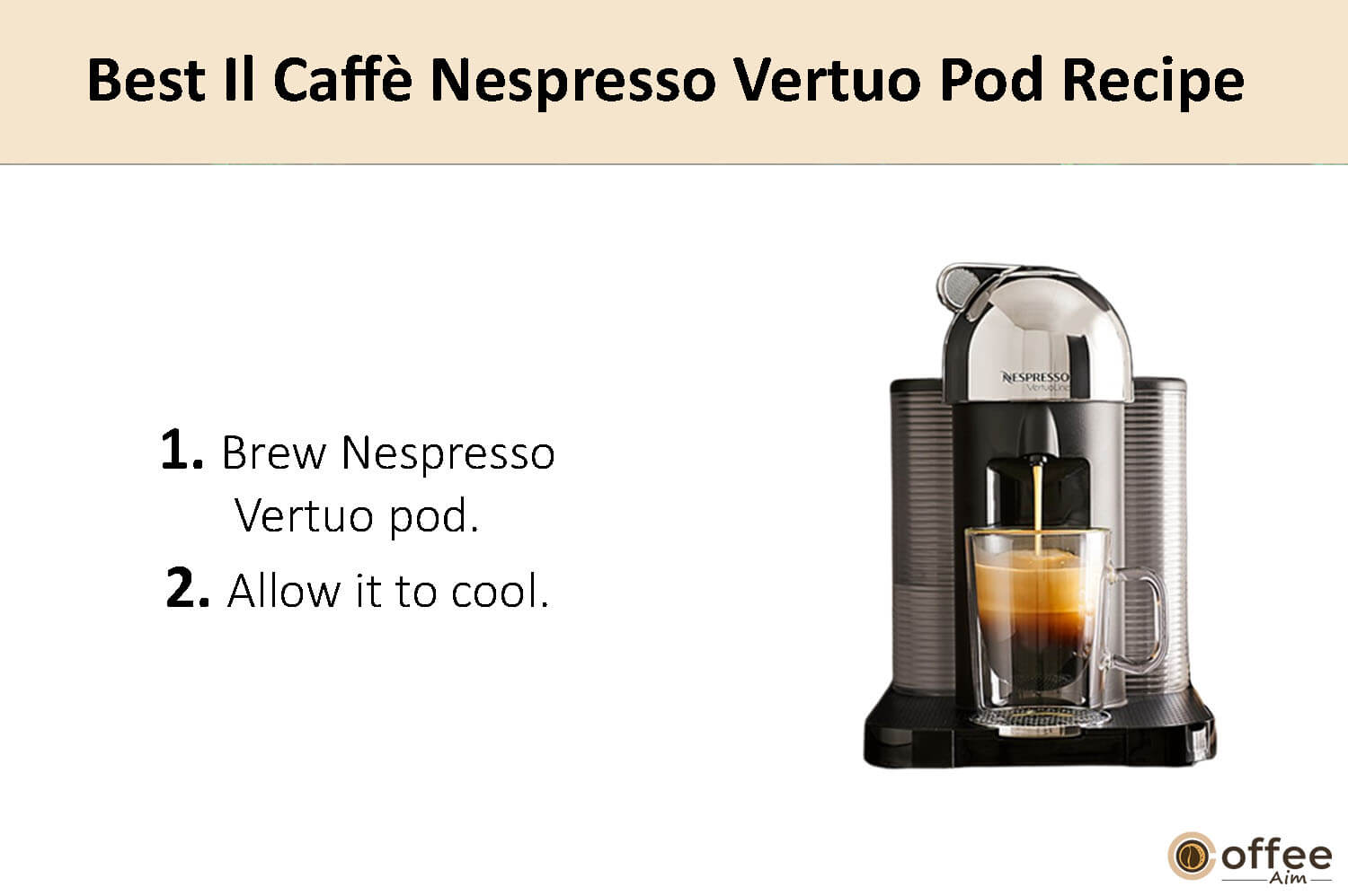 In this image, I clarify the preparation instructions for crafting the finest Nespresso Vertuo coffee pod.