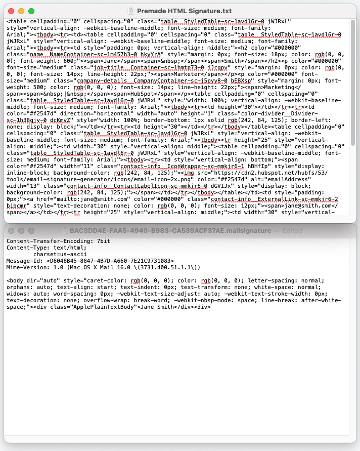 Open both HTML files