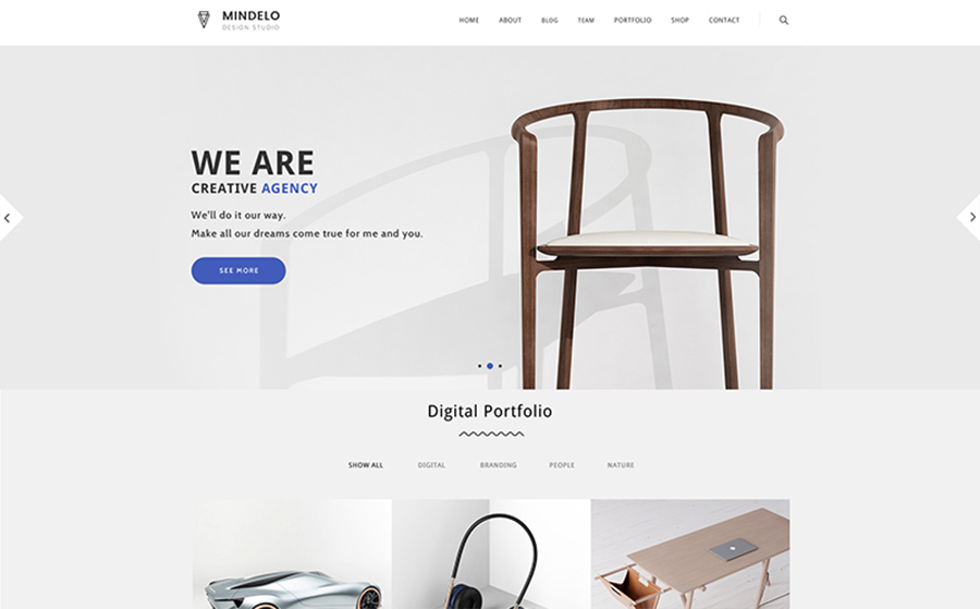 Mindelo Minimal Portfolio WordPress Tema