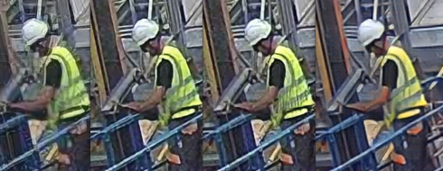4k low-resolution images to enhanced 8k high-resolution comparison image of a construction worker
