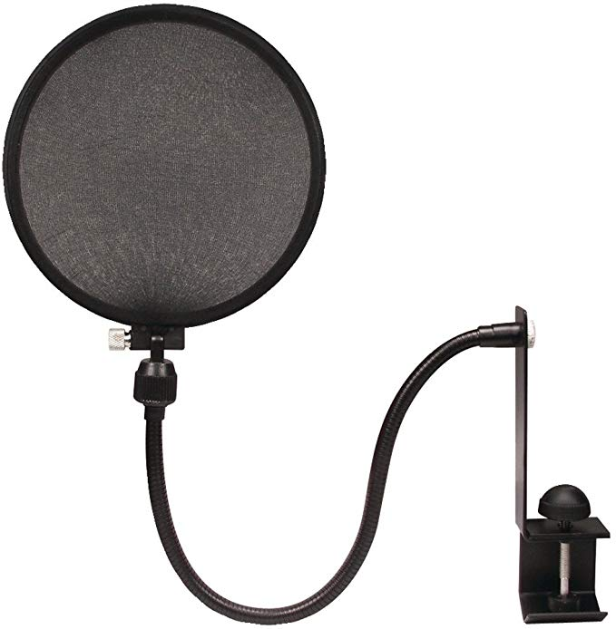 Nady MPF-6 6-Inch Clamp On Microphone Pop Filter with Flexible Gooseneck and Metal Stabilizing Arm