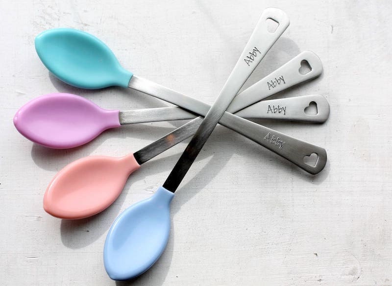 Personalized baby spoons from Etsy
