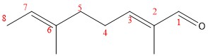 Explicação da resolução - molécula de citral 
