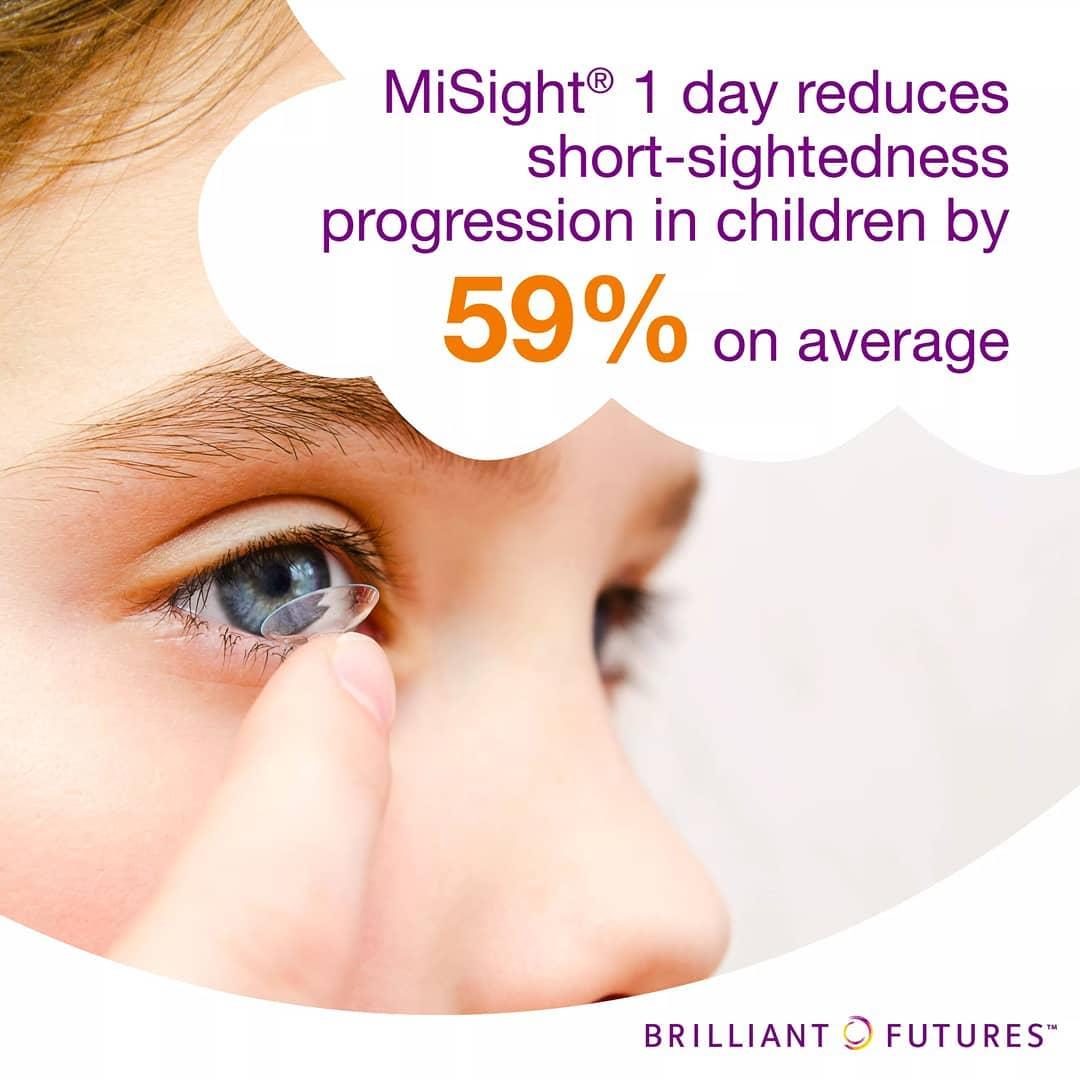 MiSight 1 day soft contact lenses are clinically proven to slow down myopia in children