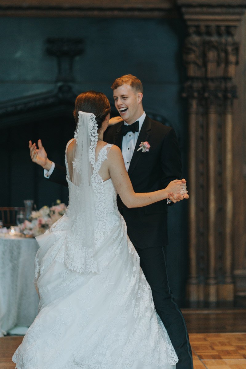 Serbian couple having their first dance at their wedding.