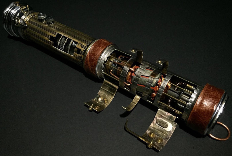 Complex design of steampunk saber