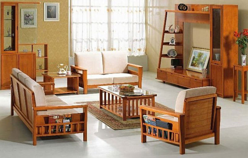 Đơn giản , lịch sự với bộ sofa gỗ giá rẻ dưới 10 triệu đồng trên thị trường .