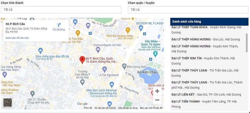 Khách hàng có thể tìm kiếm các đại lý phân phối chính hãng tại từng khu vực trên trang thông tin chính thức của Mỹ Việt