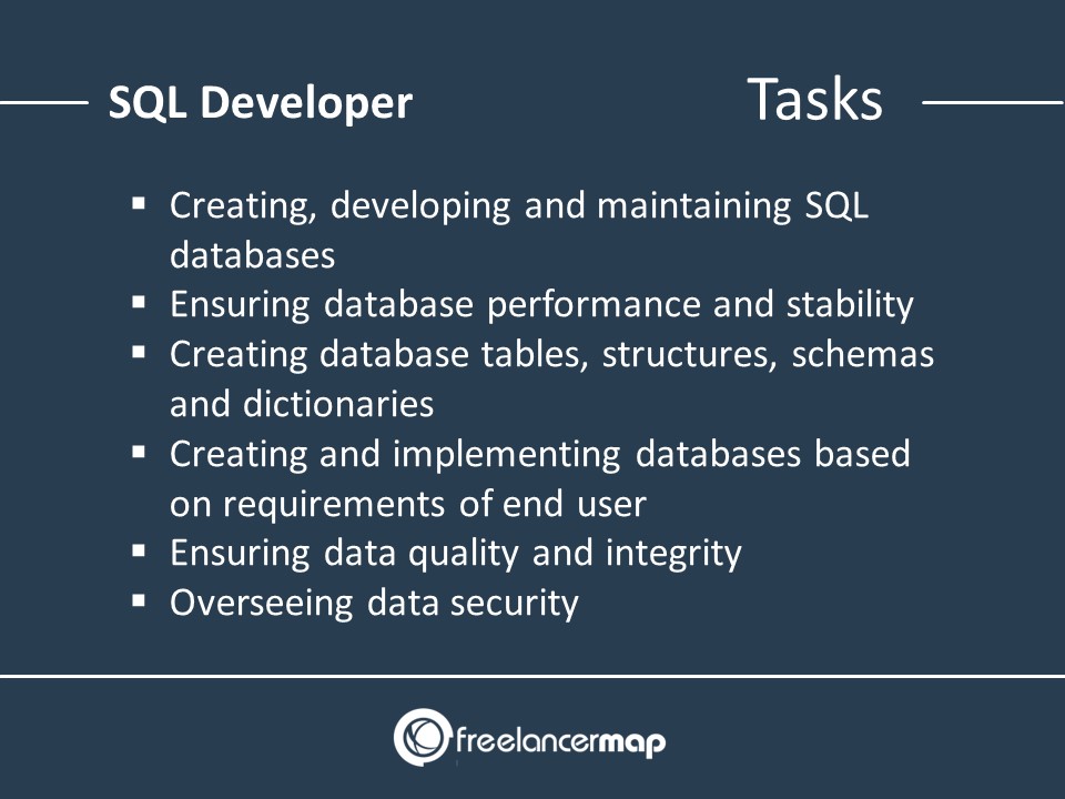 The responsibilities and tasks of an SQL developer