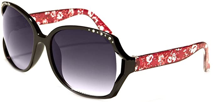 Girls Fashionable Rhinestone Floral Vented Older Kids Butterfly Sunglasses UV400 - Ages 6-14
