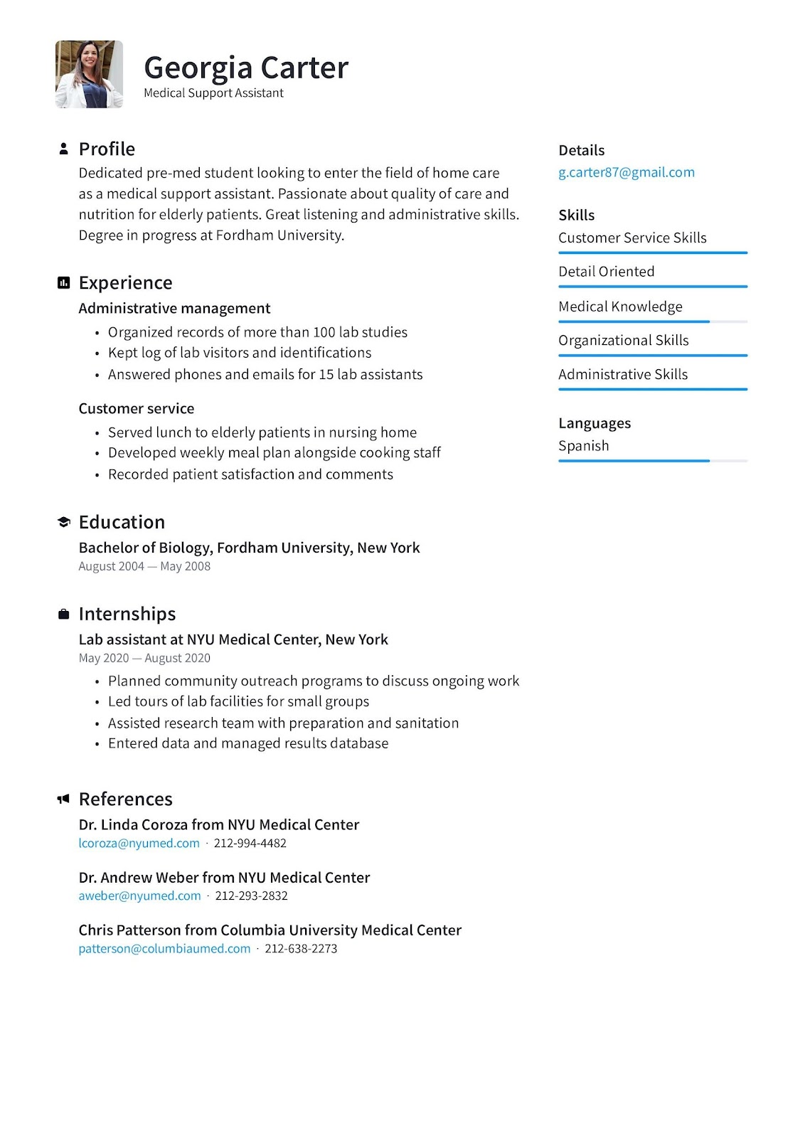 functional resume example