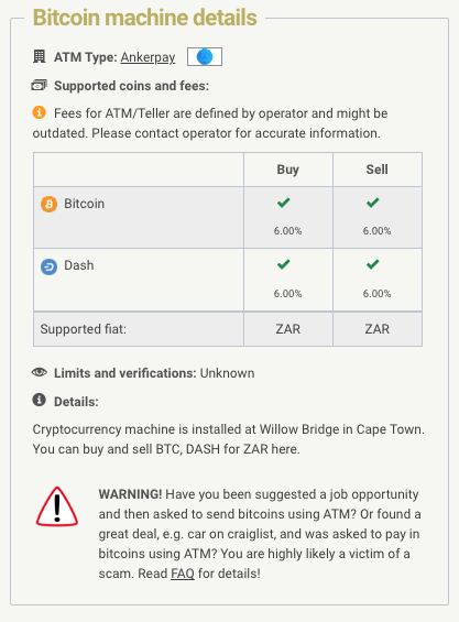 Alt: Details of a Bitcoin ATM