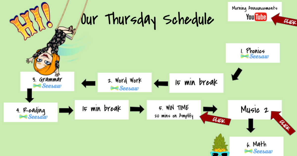 Thursday Schedule 3/4