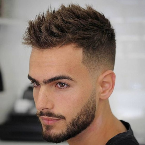 man wearing classing fade with short hair