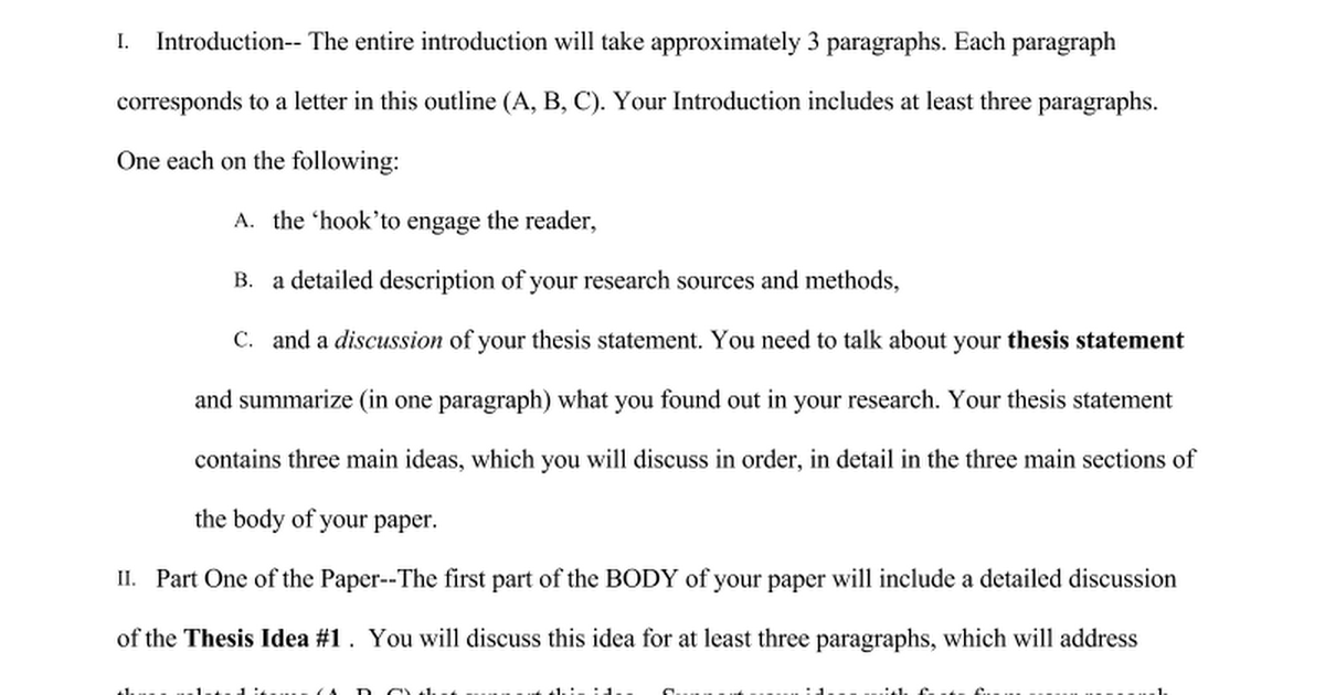 Detailed outline your research paper