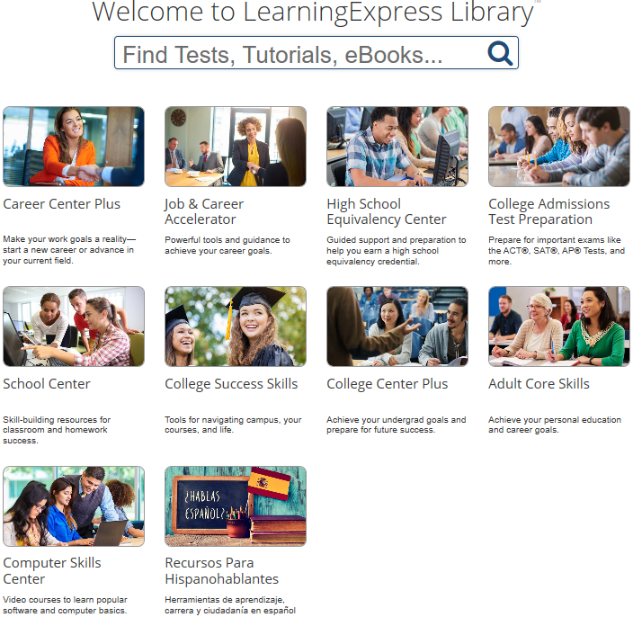 LearningExpress Home Screen