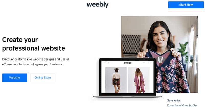 Commerce électronique Weebly