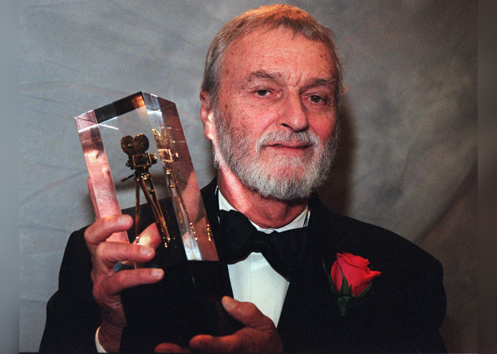 Conrad Hall poses with award