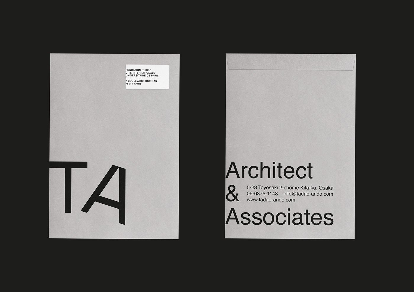 Tadao Ando architecture branding  identity Website card logo typography   design