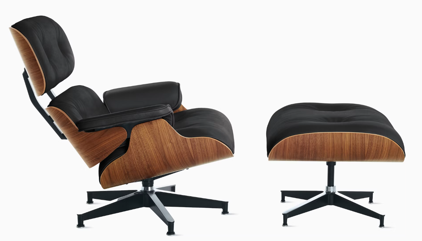 eames chair and ottoman from herman miller - original