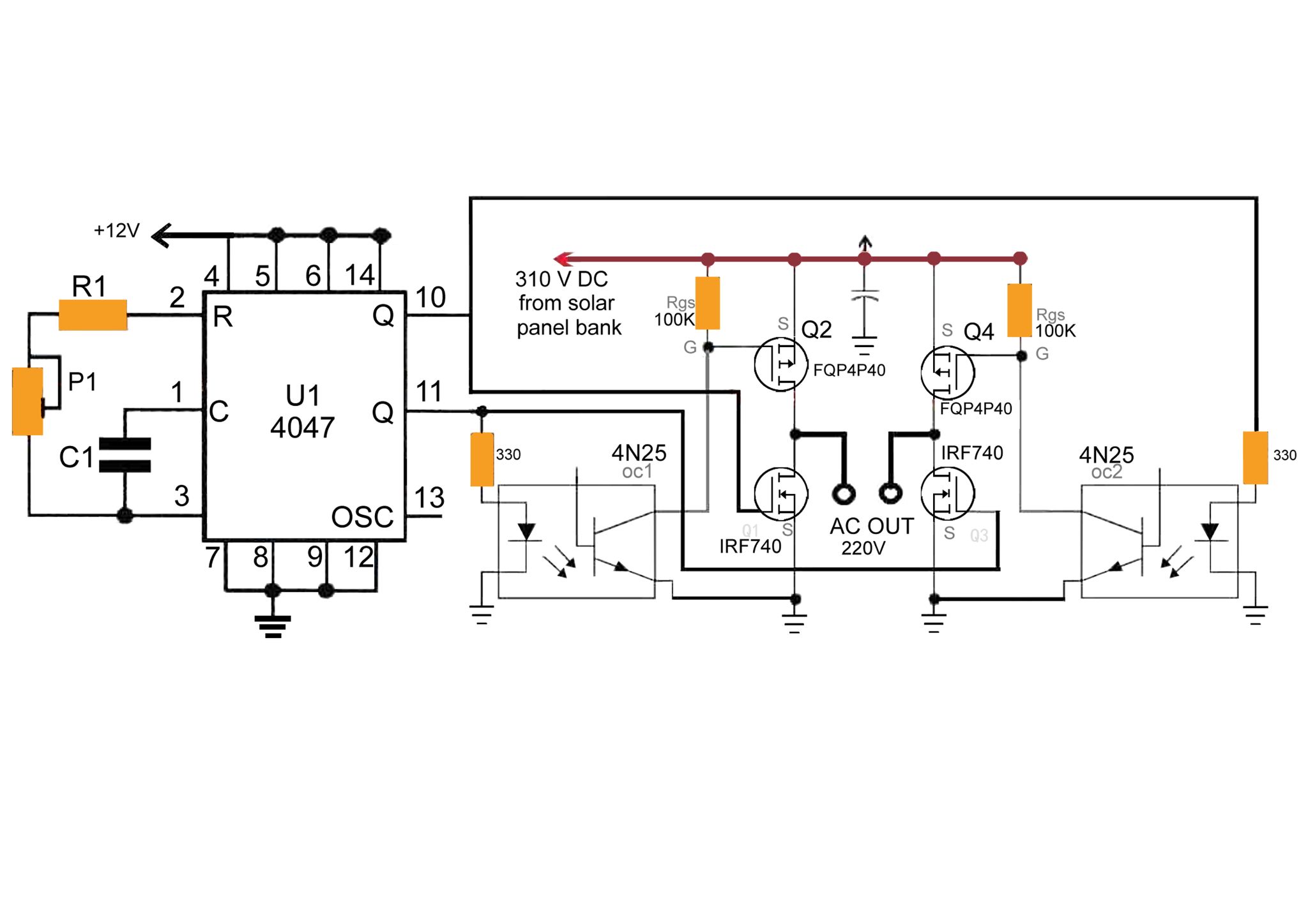 12v DC to 220v AC Converter ( INVERTER ) - No Transformer, No Resistor, No  IC 
