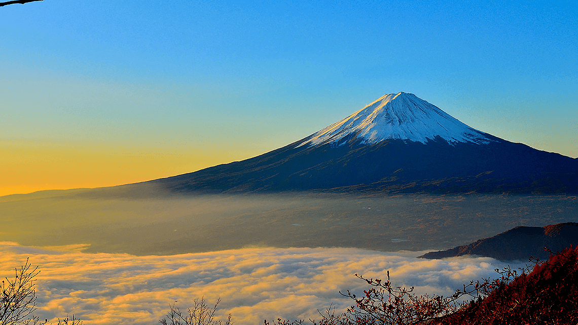 Scenic view of Mount Fuji (Fuji-san), Kitayama, Fujinomiya, Shizuoka, Japan