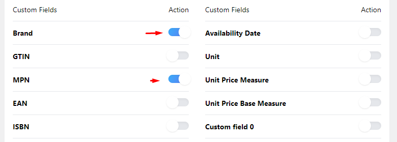 Enable custom field