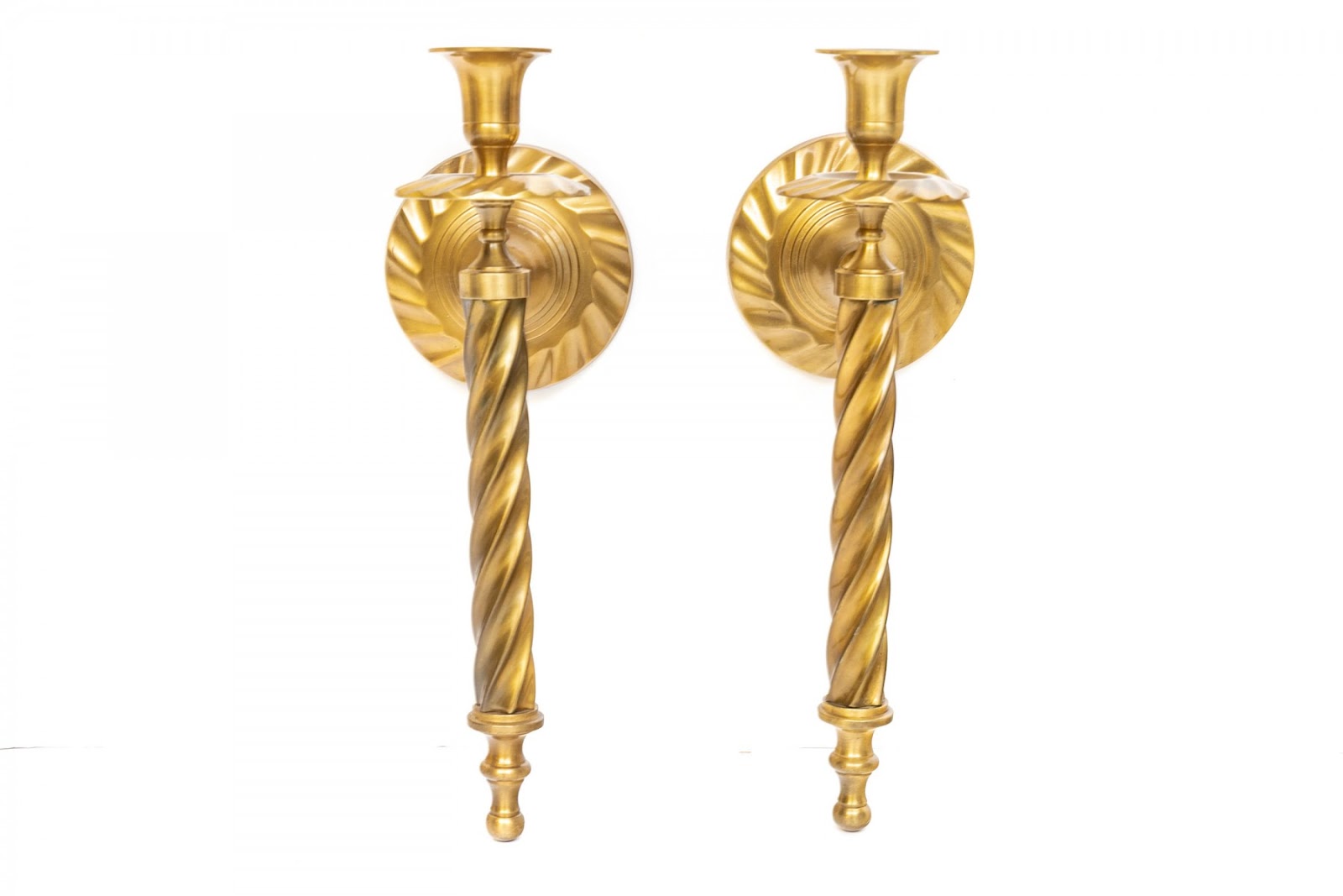 Pair of Brass 1-Light Wall Sconces