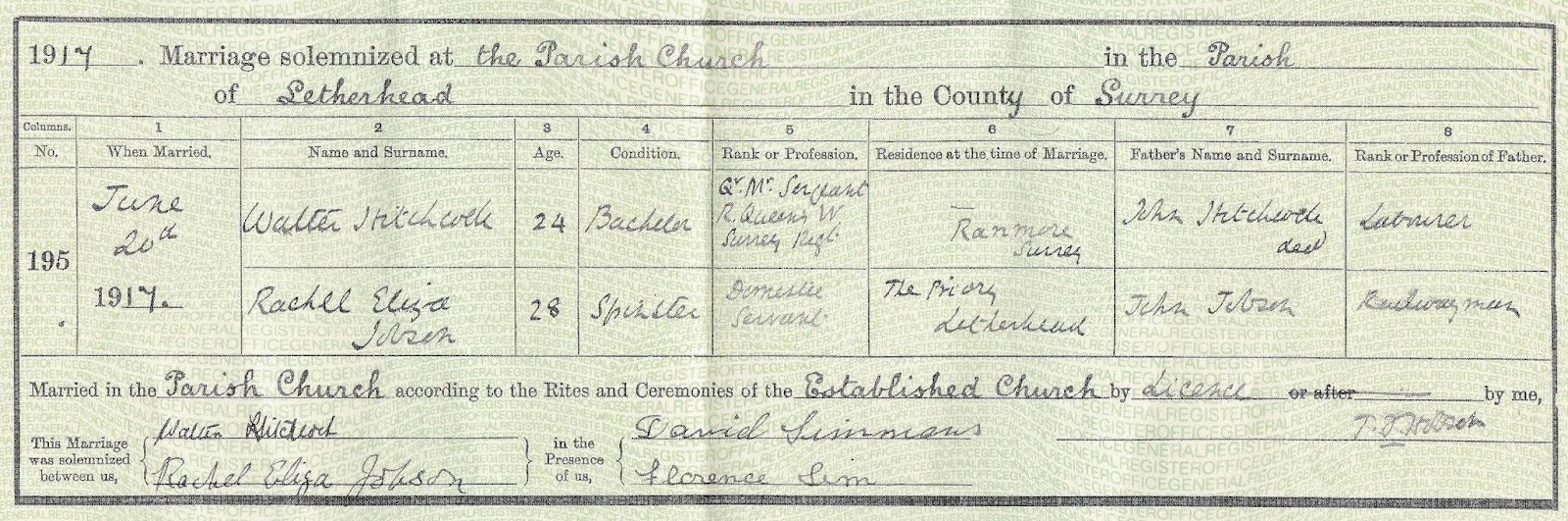 Walter Hitchcock Marriage Certificate..jpg