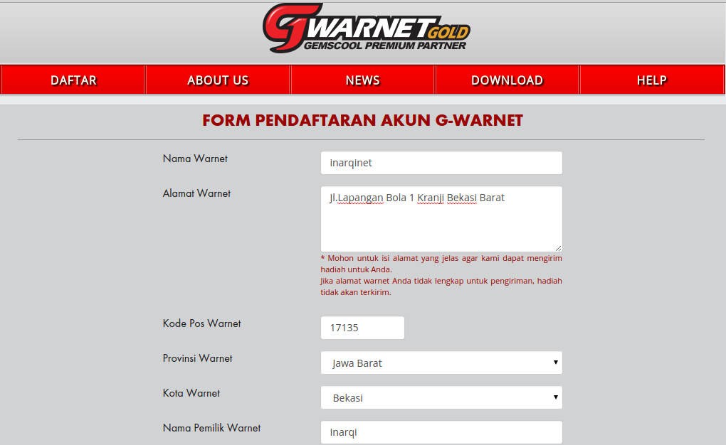 daftar gwarnet 1