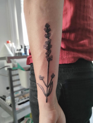 Lavender Side Tattoo