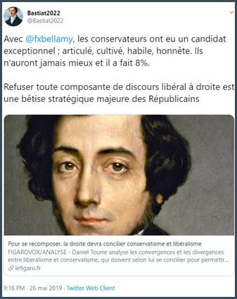 Tweet Bastiat2022 Avec Bellamy les conservateurs ont eu un candidat exceptionnel