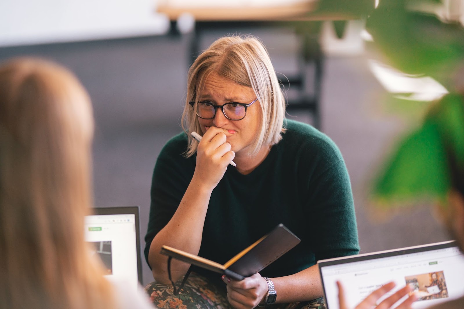 Woman worried about context shifting