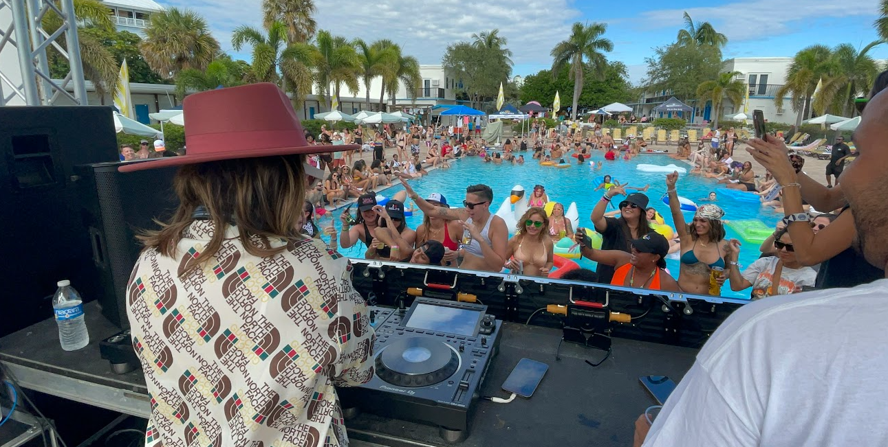 DJ Citizen Jane, a former Miami investigator-turned-interactive performer, provides plenty of entertainment at GIW