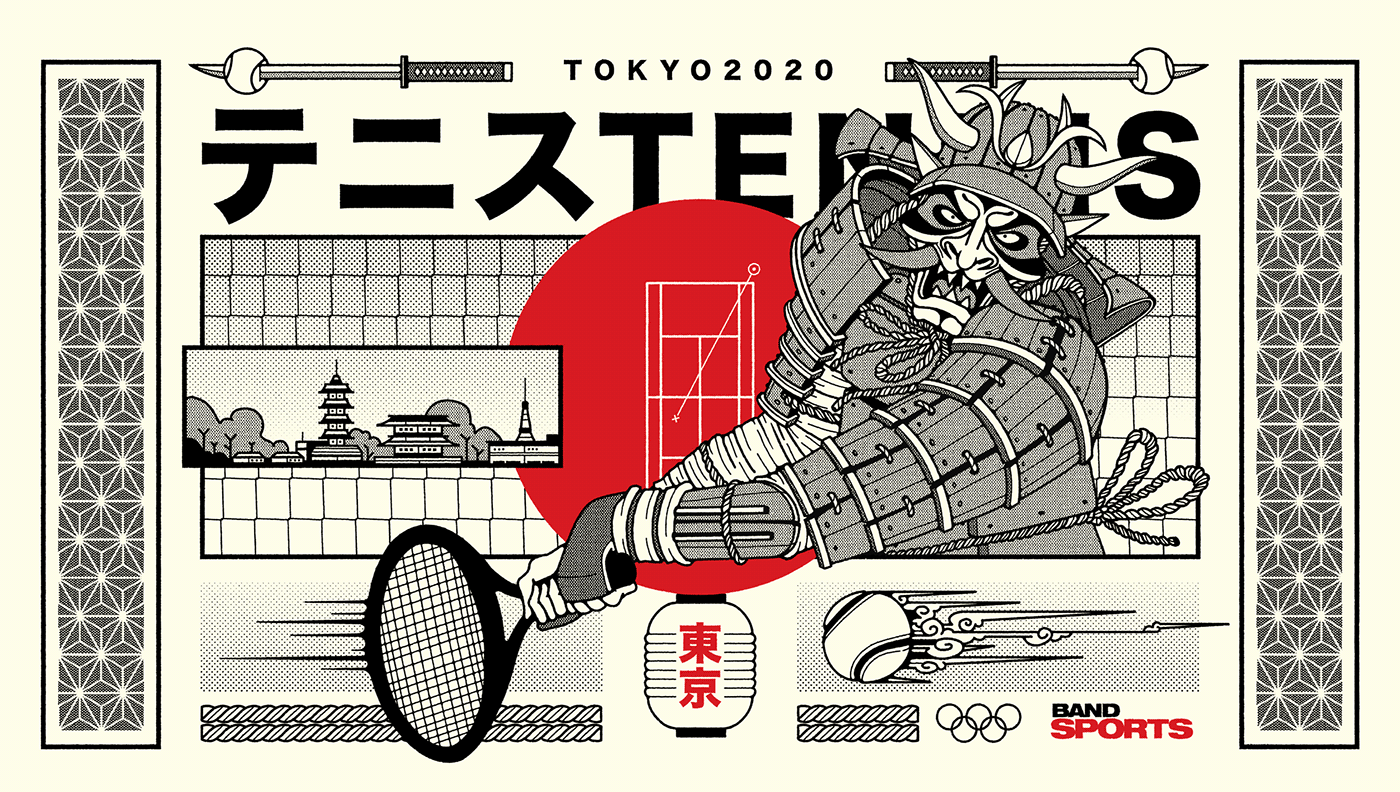 japan sports japanese tokyo Tokyo2020 ArtDirection ILLUSTRATION  graphicdesign Olympics olympics2020