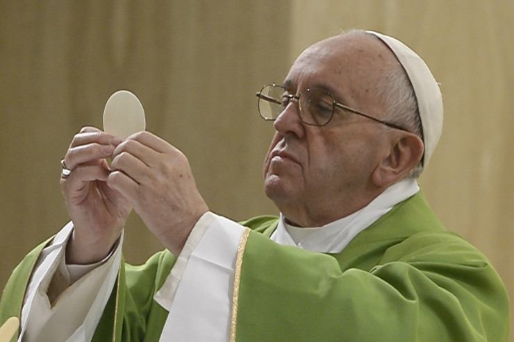 Pope Francis celebrates morning Mass in the Domus Sanctae Marthae