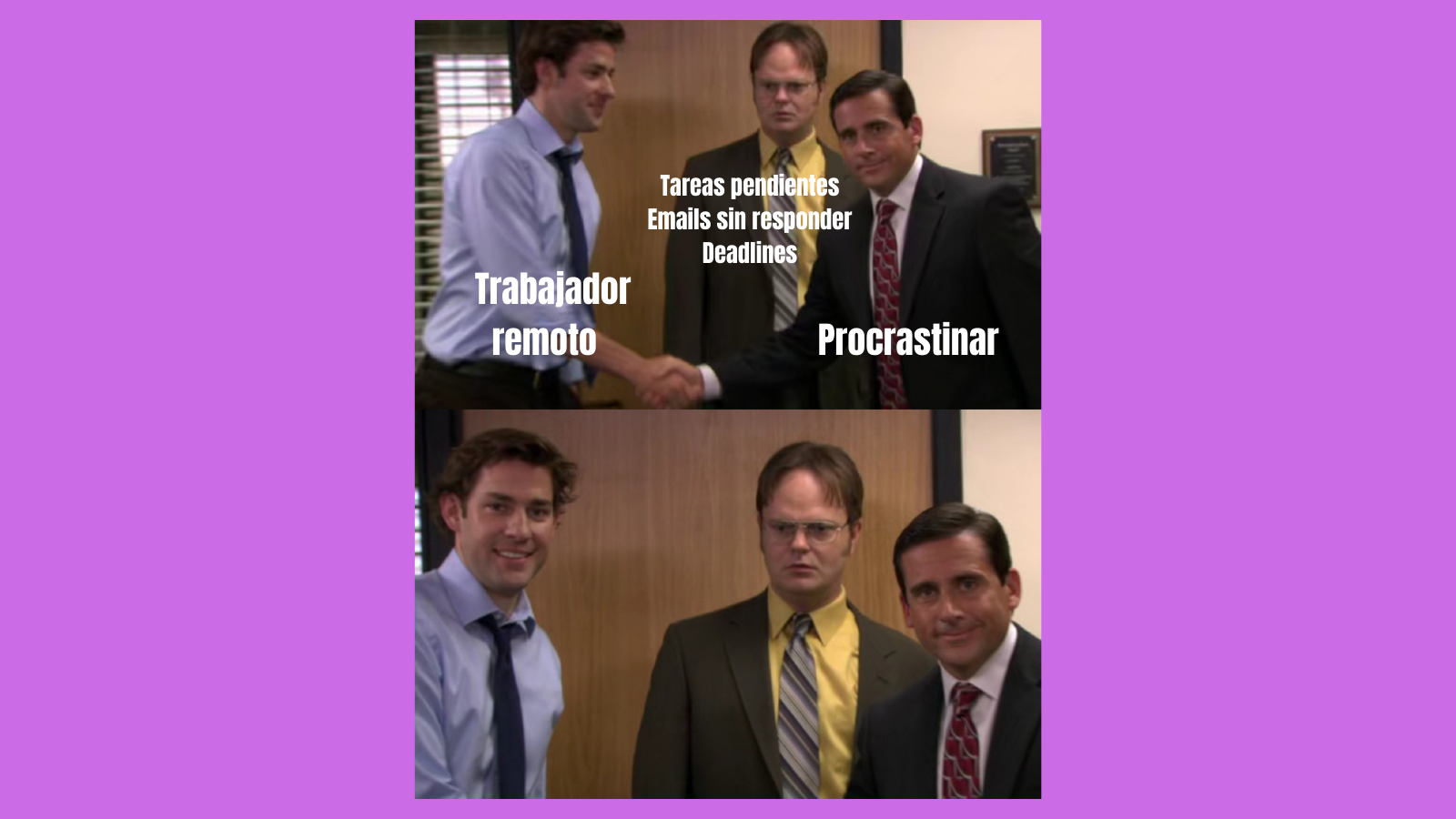 meme sobre el trabajo remoto the office procrastinar
