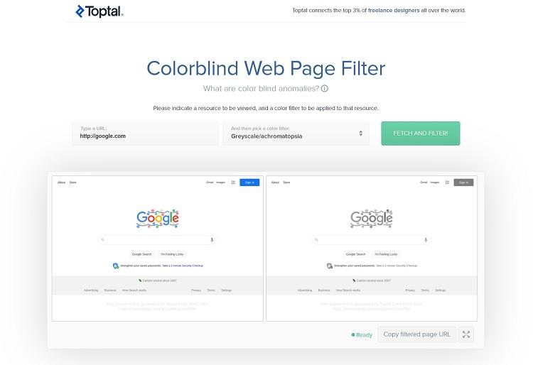 tool that helps you see what your site looks like to people who are colorblind