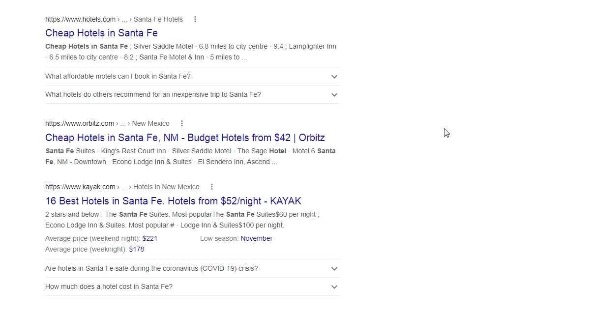 keyword search on google