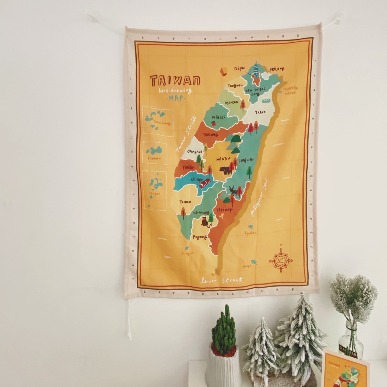 台湾地図タペストリー