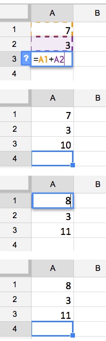 Using cell references to recalculate a formula
