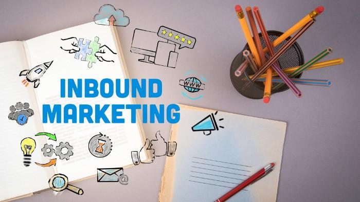 Inbound Marketing graphic with Notebook and Pencils