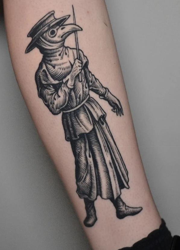  Black Plague Doctor Tattoo