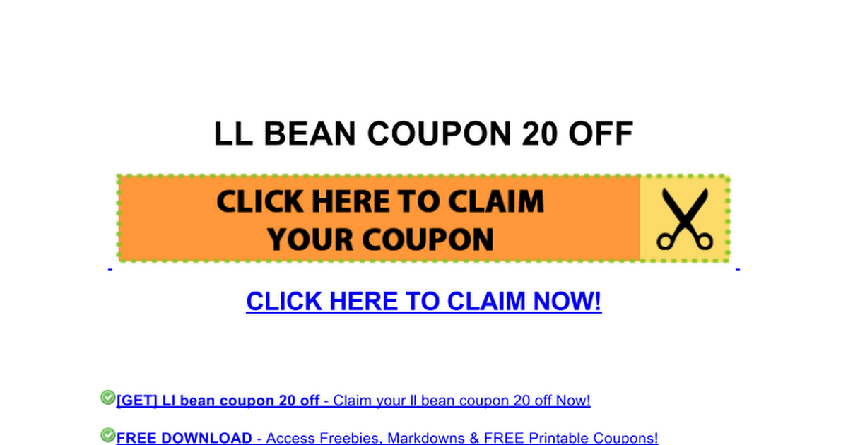 ll bean coupon 20 off Google Docs