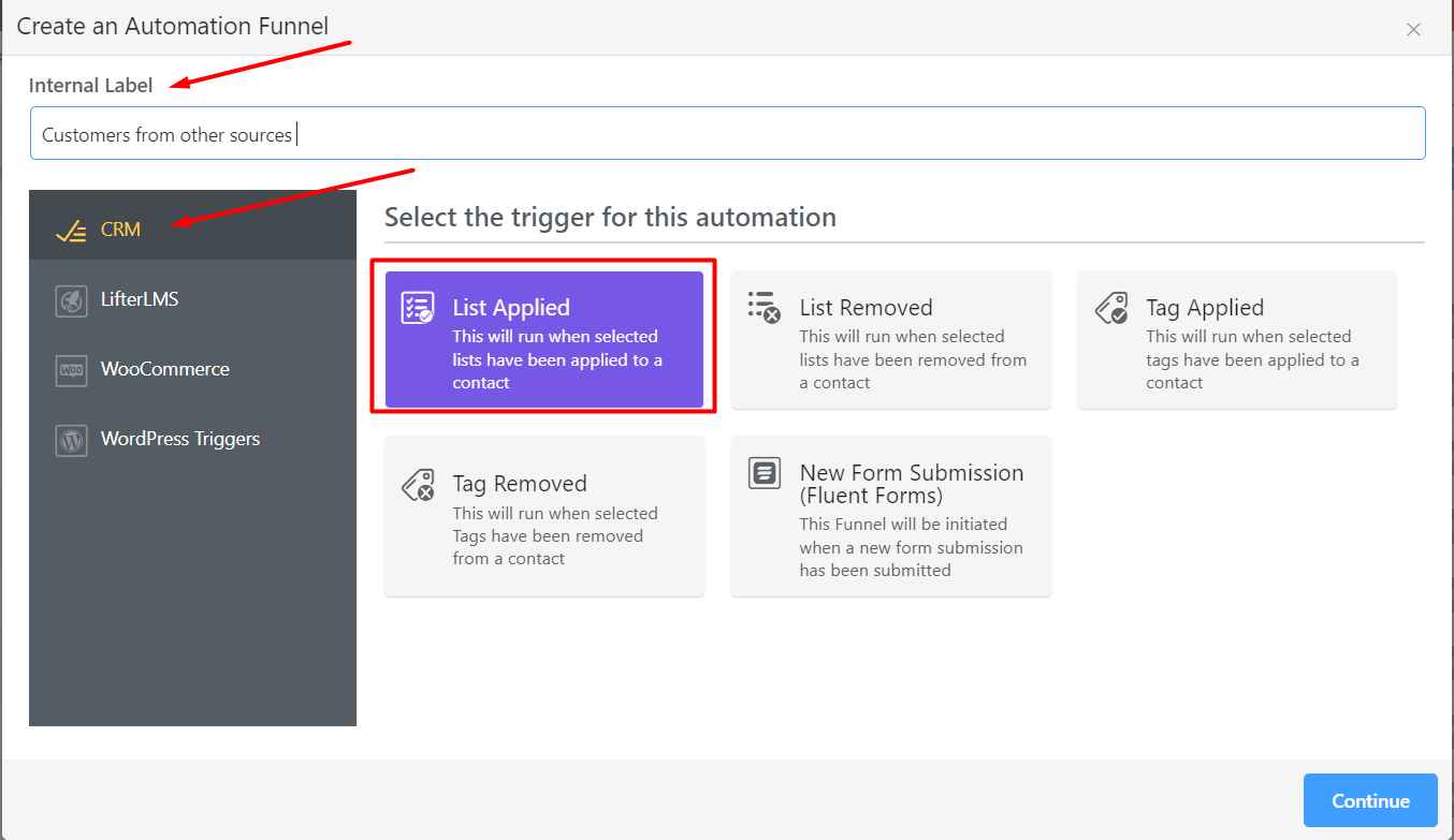 Creating Automation Funnel in WordPress 