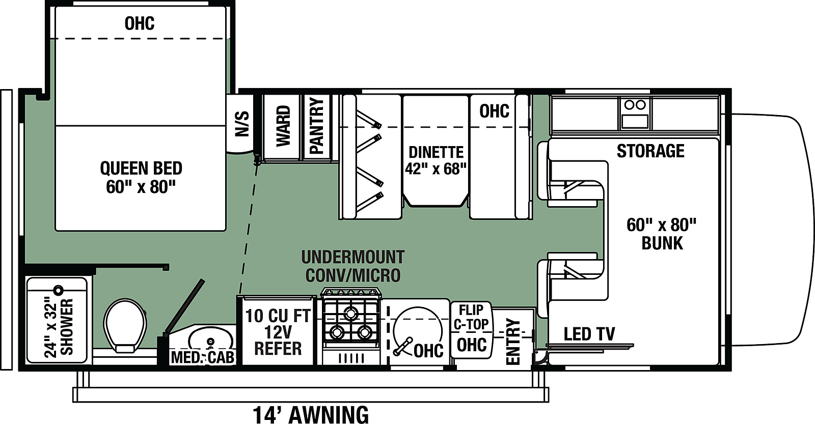 Forest River Forester LE 2251SLE floorplan class c with slideout from forest river 