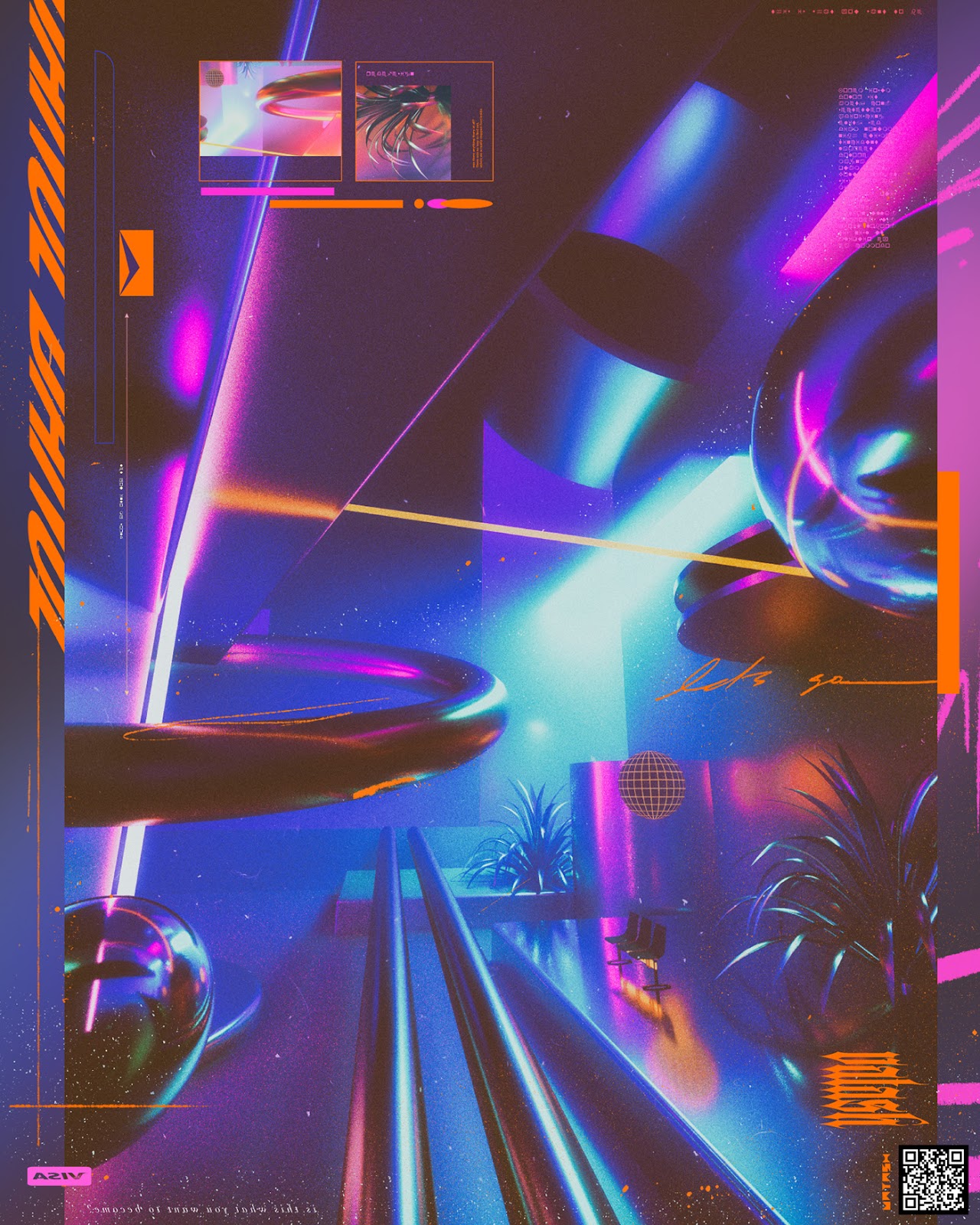 3dart c4d grunge interiordesign neon retrowave spaces Synthwave typography   vatash